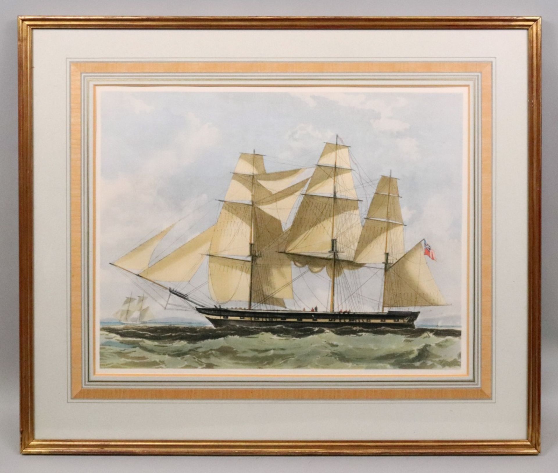 A group of four colour prints of square rigged ships, each 37.5 x 48.5cm (4). - Bild 6 aus 9