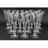 A set of twelve William Yeoward glass champagne flutes,
