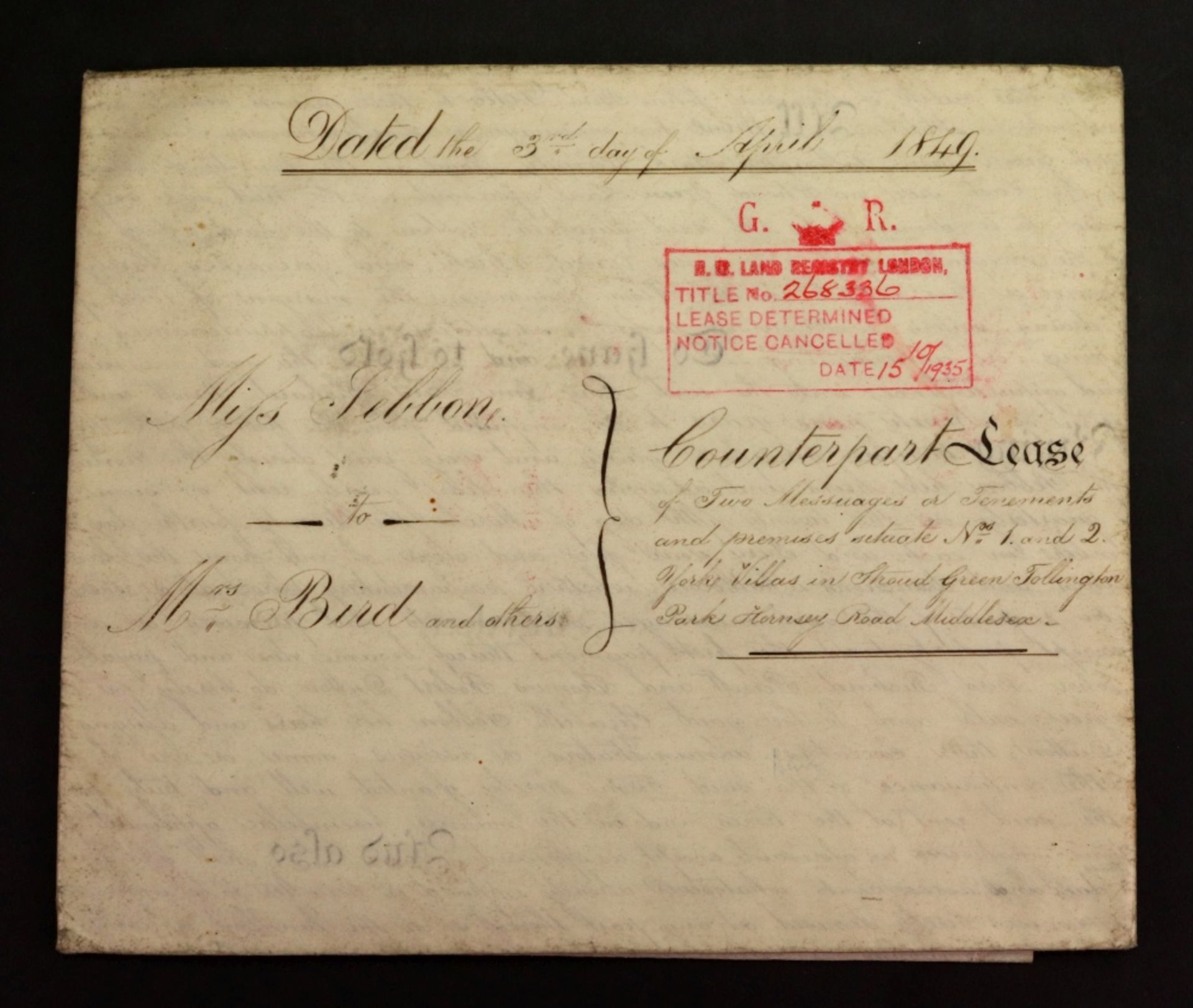 Indenture - Buckinghamshire, 1741 and a counter part lease dated 3rd April 1849 (2). - Bild 3 aus 5