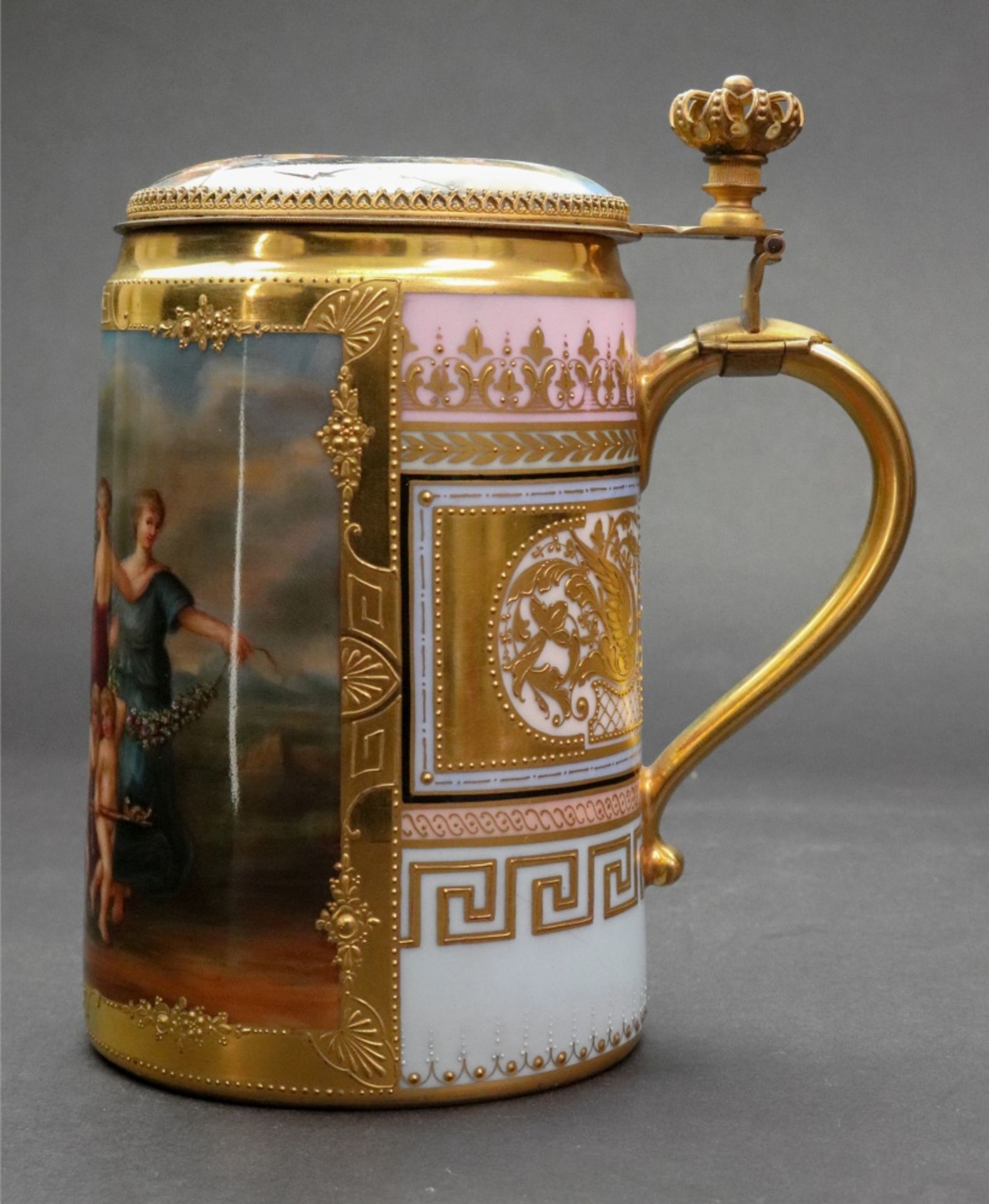 A Vienna cylindrical tapering tankard, late 19th century, - Image 5 of 23