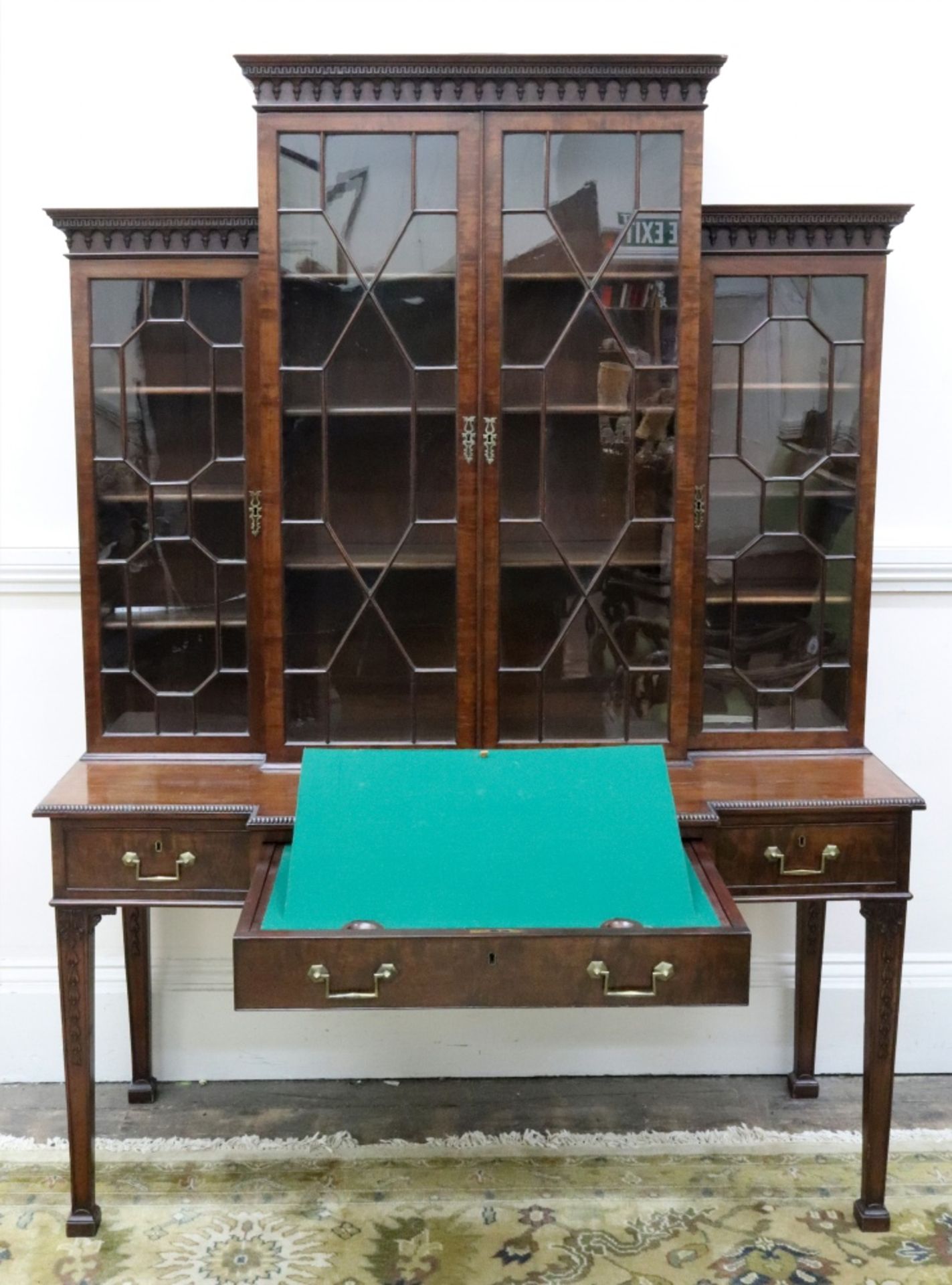 A George III mahogany breakfront china cabinet-on-stand, - Image 3 of 3