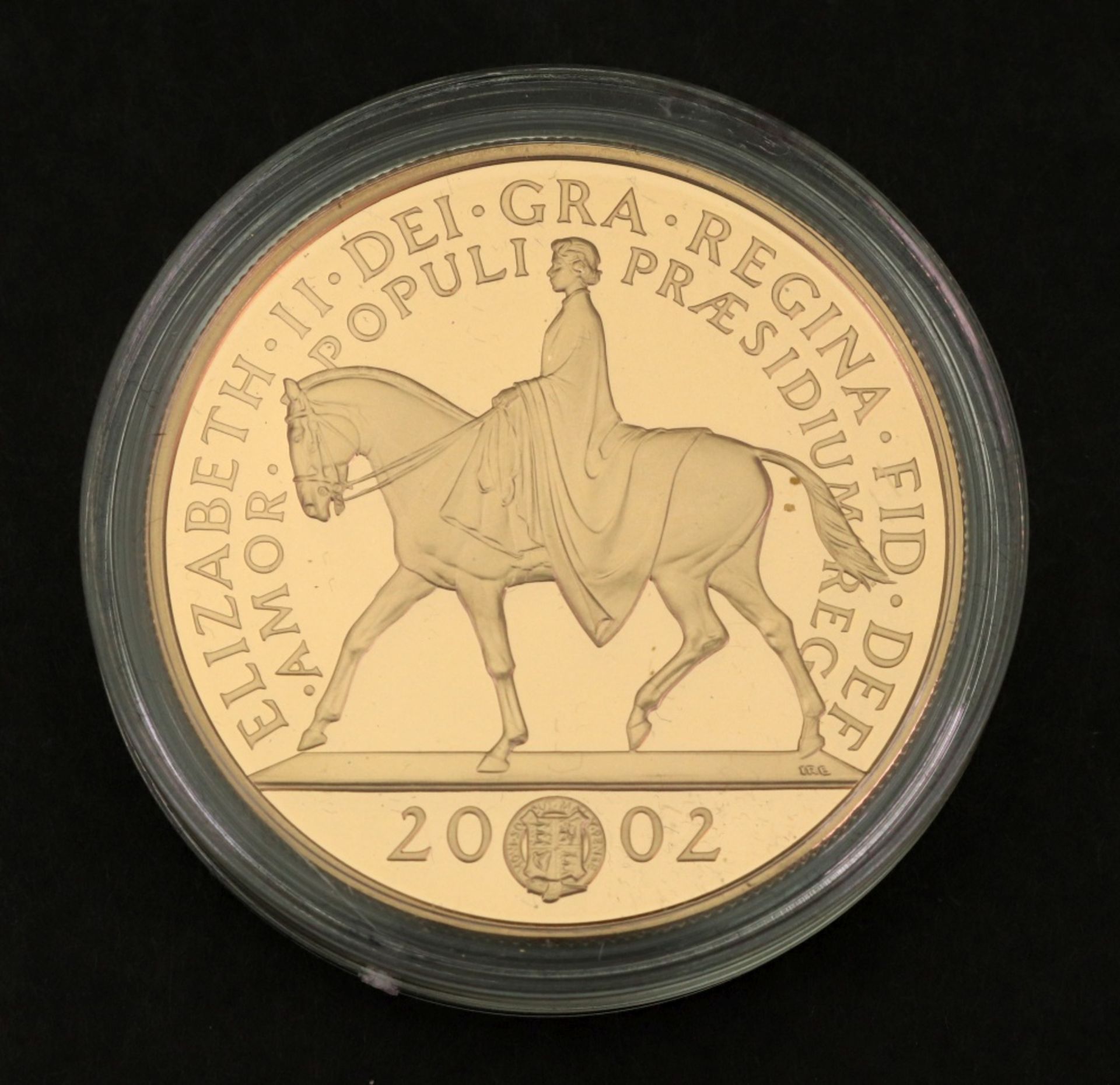 Elizabeth II 2002 gold proof Golden Jubilee Crown five pounds, 39.94gms, with certification. - Bild 5 aus 5