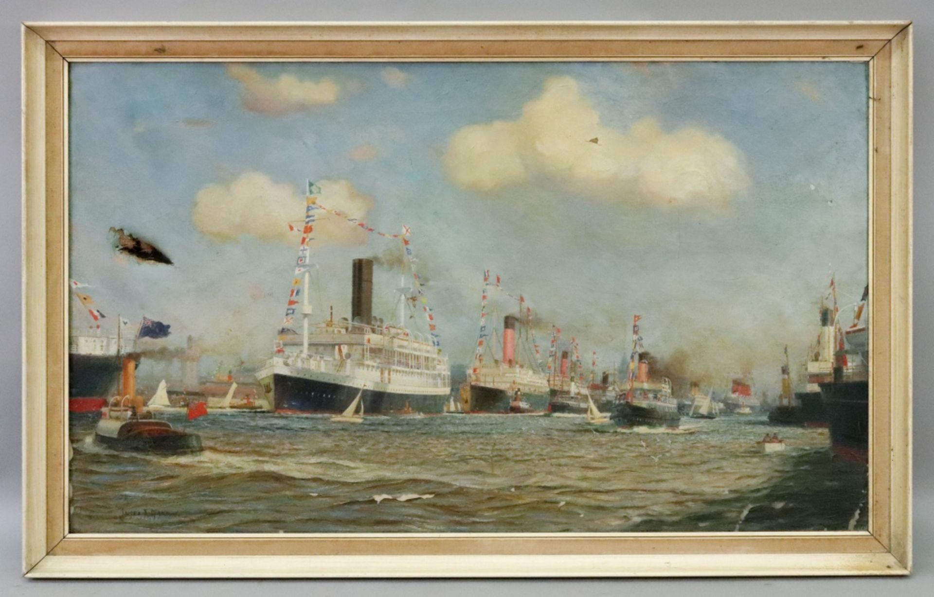 James Scrimgeour Mann (British, 1883-1946), The Flotilla, signed 'James S Mann' (lower left), - Image 3 of 12