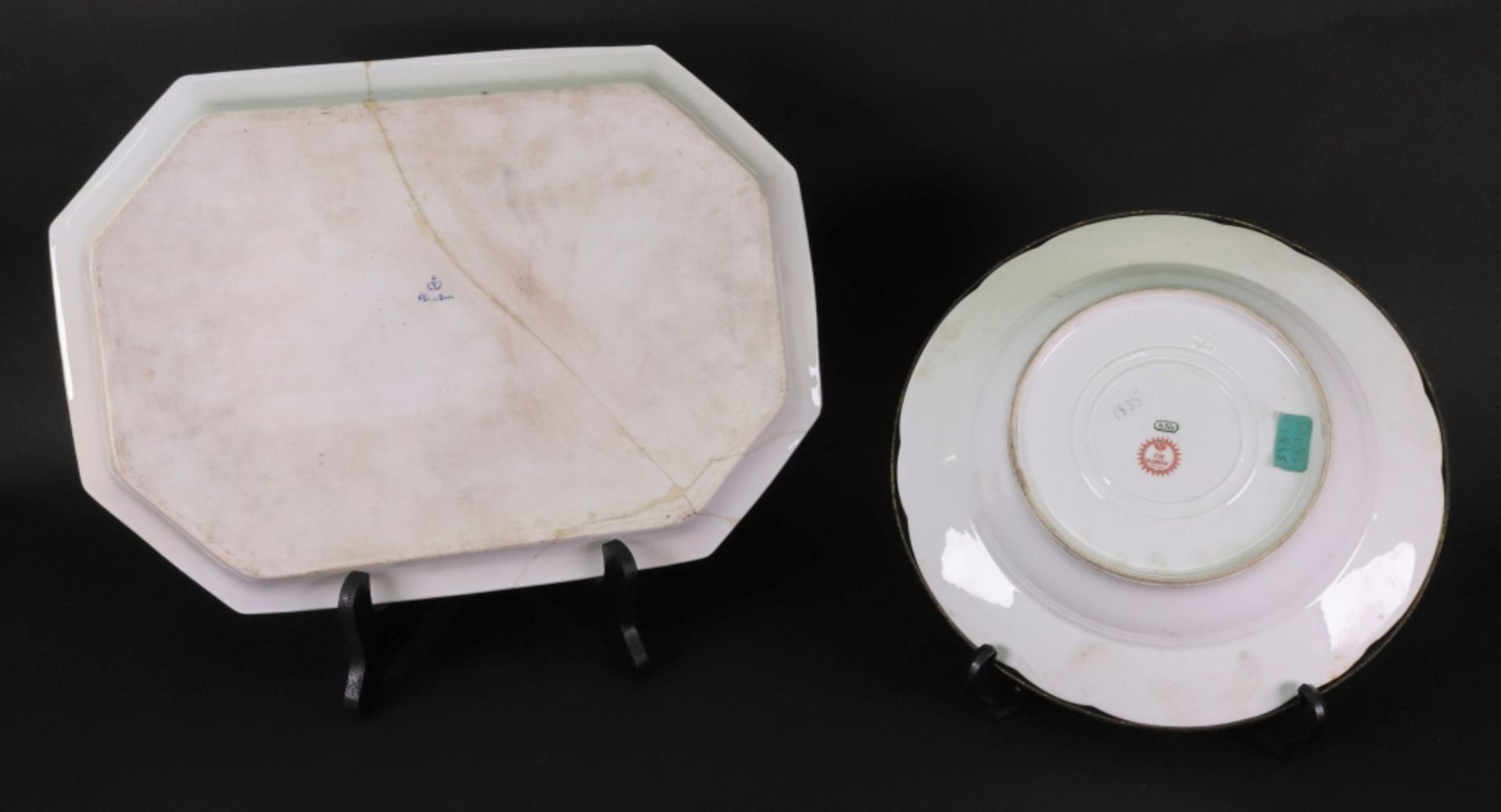 A Dresden octagonal cabaret tray, - Bild 4 aus 6