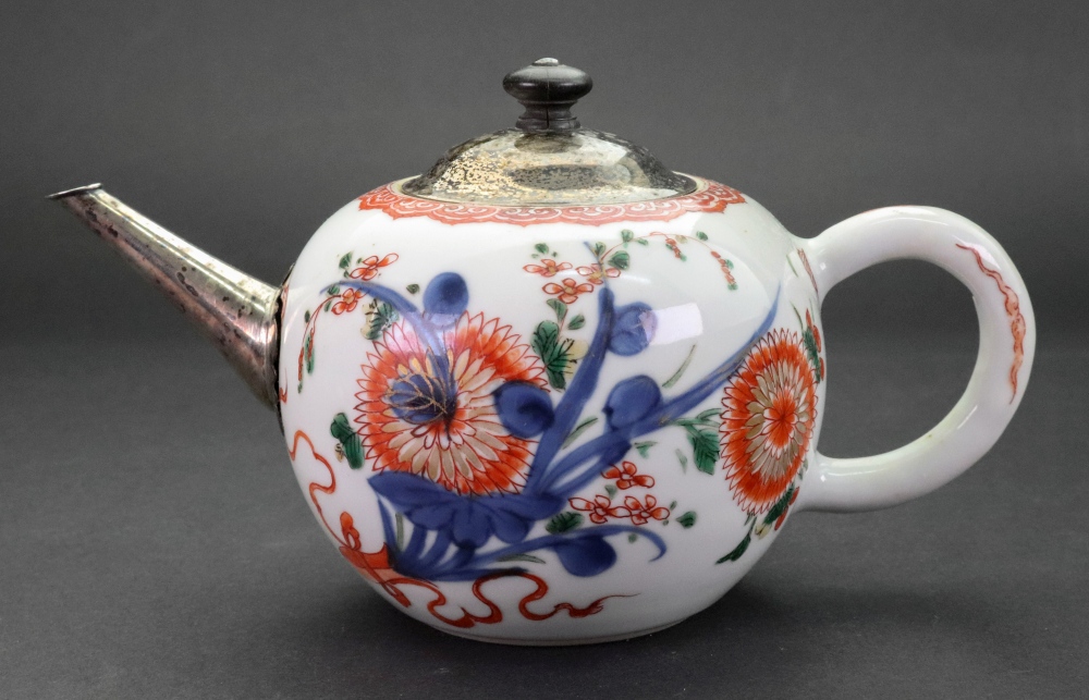 A Chinese porcelain bullet shaped teapot and cover, Qianlong,