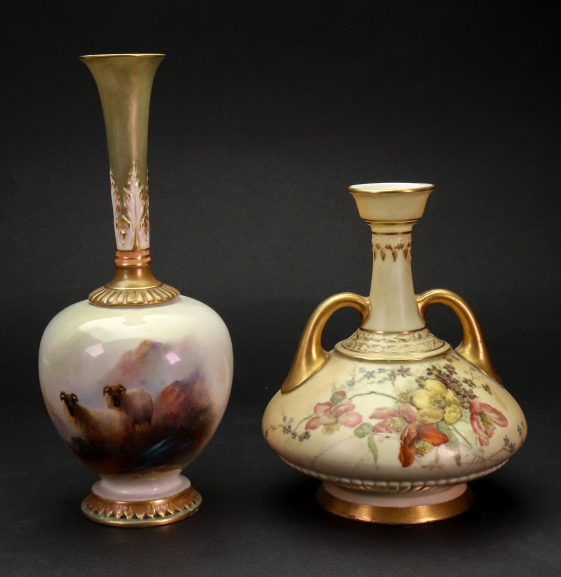 A collection of five pieces of Royal Worcester, a vase, shape no. - Image 3 of 28