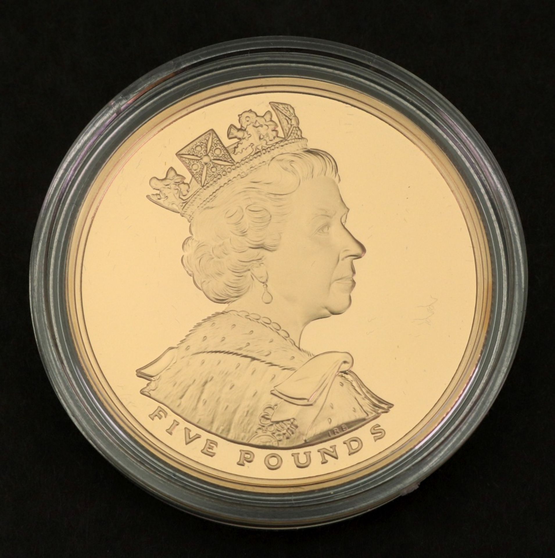 Elizabeth II 2002 gold proof Golden Jubilee Crown five pounds, 39.94gms, with certification. - Bild 3 aus 5