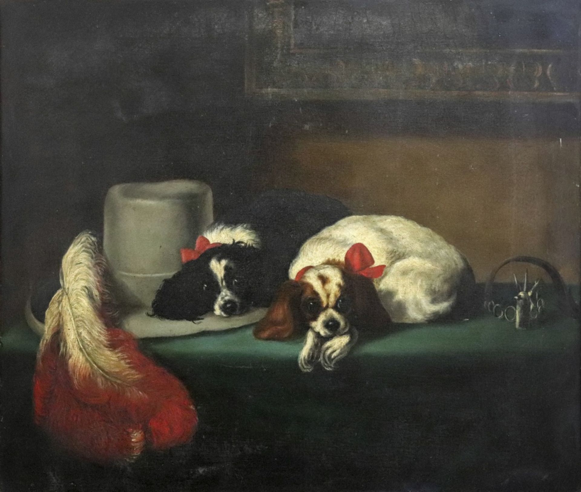 After Sir Edwin Henry Landseer, The Cavalier's Pets, oil on canvas, 62 x 75cm.
