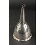 A George III silver wine funnel, London 1809, makers mark rubbed, with threaded rim, 14.2cm high, 3.