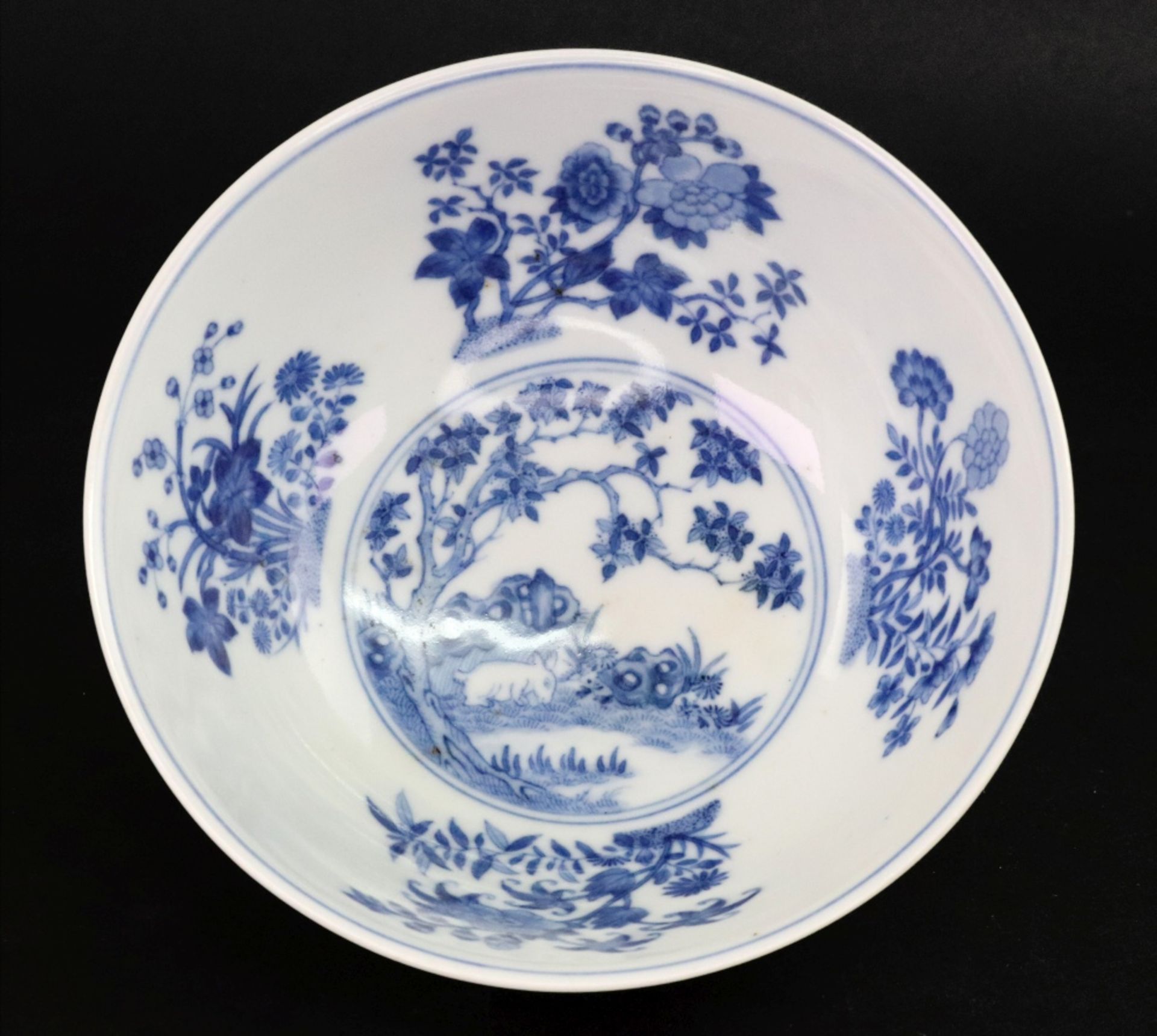 A Chinese pink sgraffito ground famille rose medallion bowl, blue Daoguang seal mark, - Image 3 of 22