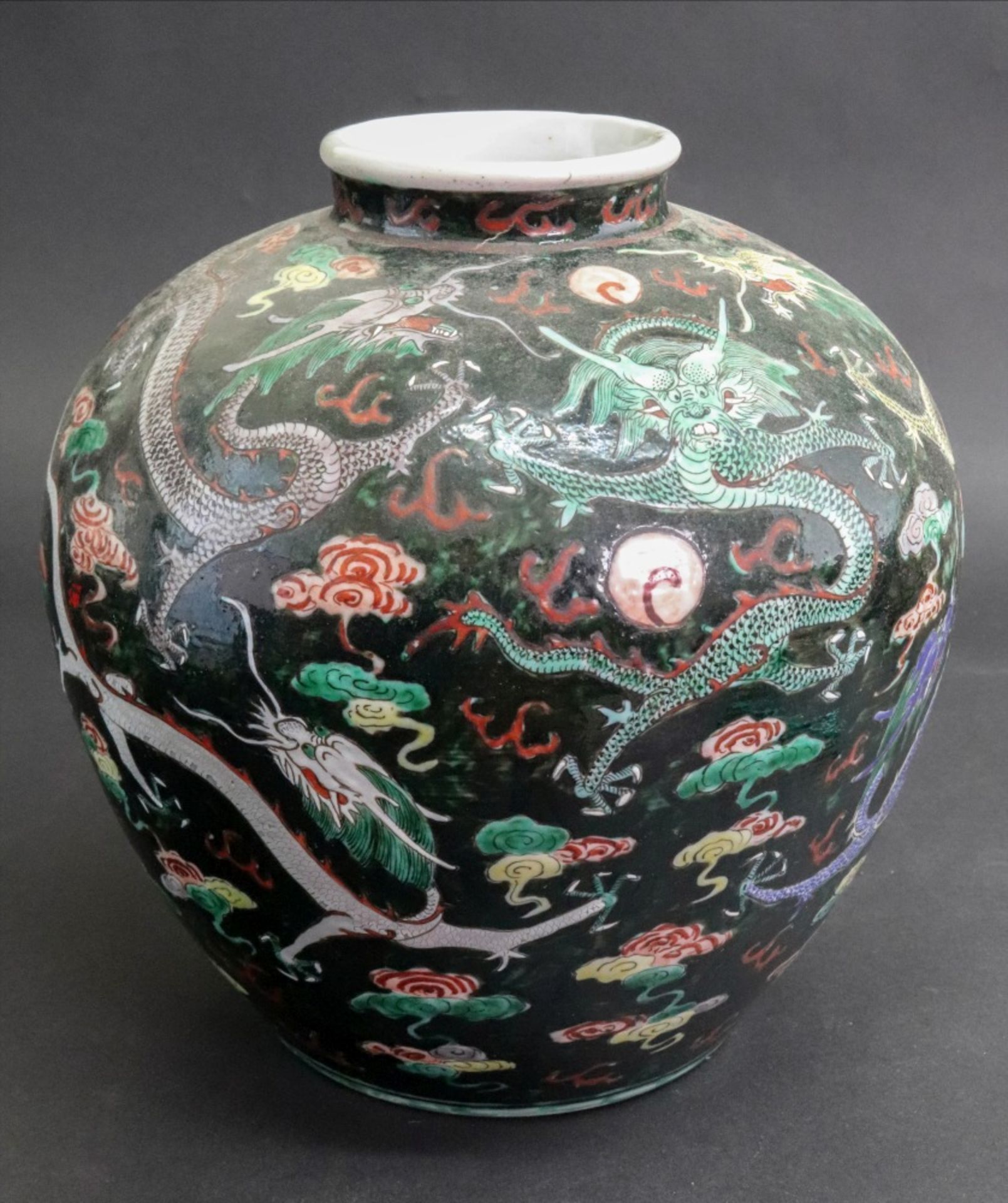A Chinese famille noire oviform vase, 19th century, - Image 3 of 8