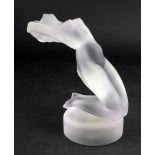 Lalique; a frosted glass Chrysis car mascot, detailed 'Lalique France' to base, 13.5cm high.