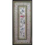 A Chinese rectangular silk mandarin sleeve panel, late 19th/early 20th century,
