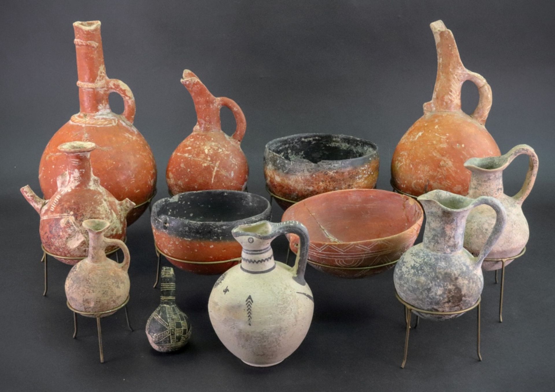 A group of pottery, thought to be Cypriot, to include 8 pouring vessels, - Image 2 of 14