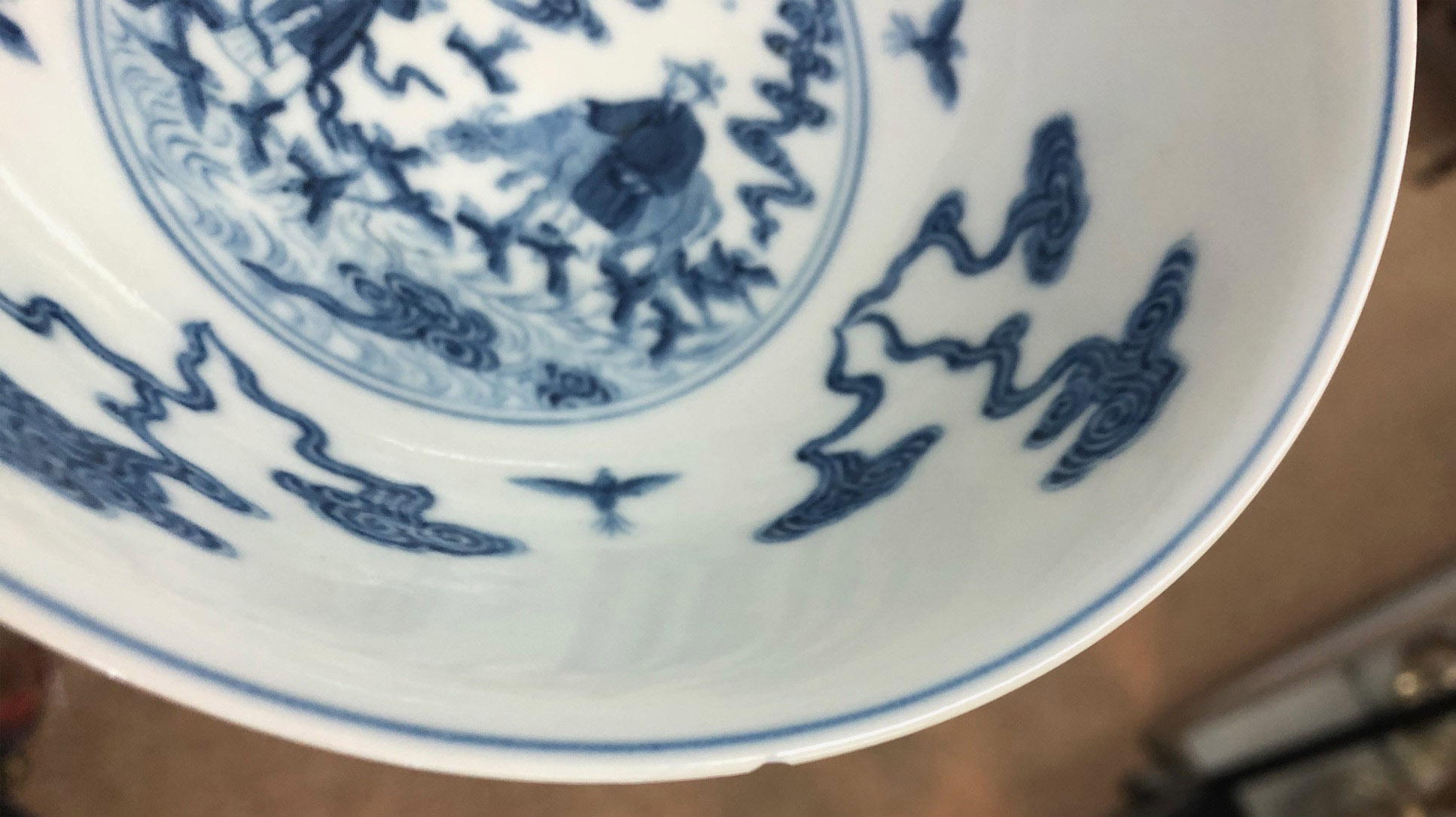 A Chinese blue Sgraffito ground medallion bowl, blue Daoguang seal mark, - Image 13 of 22
