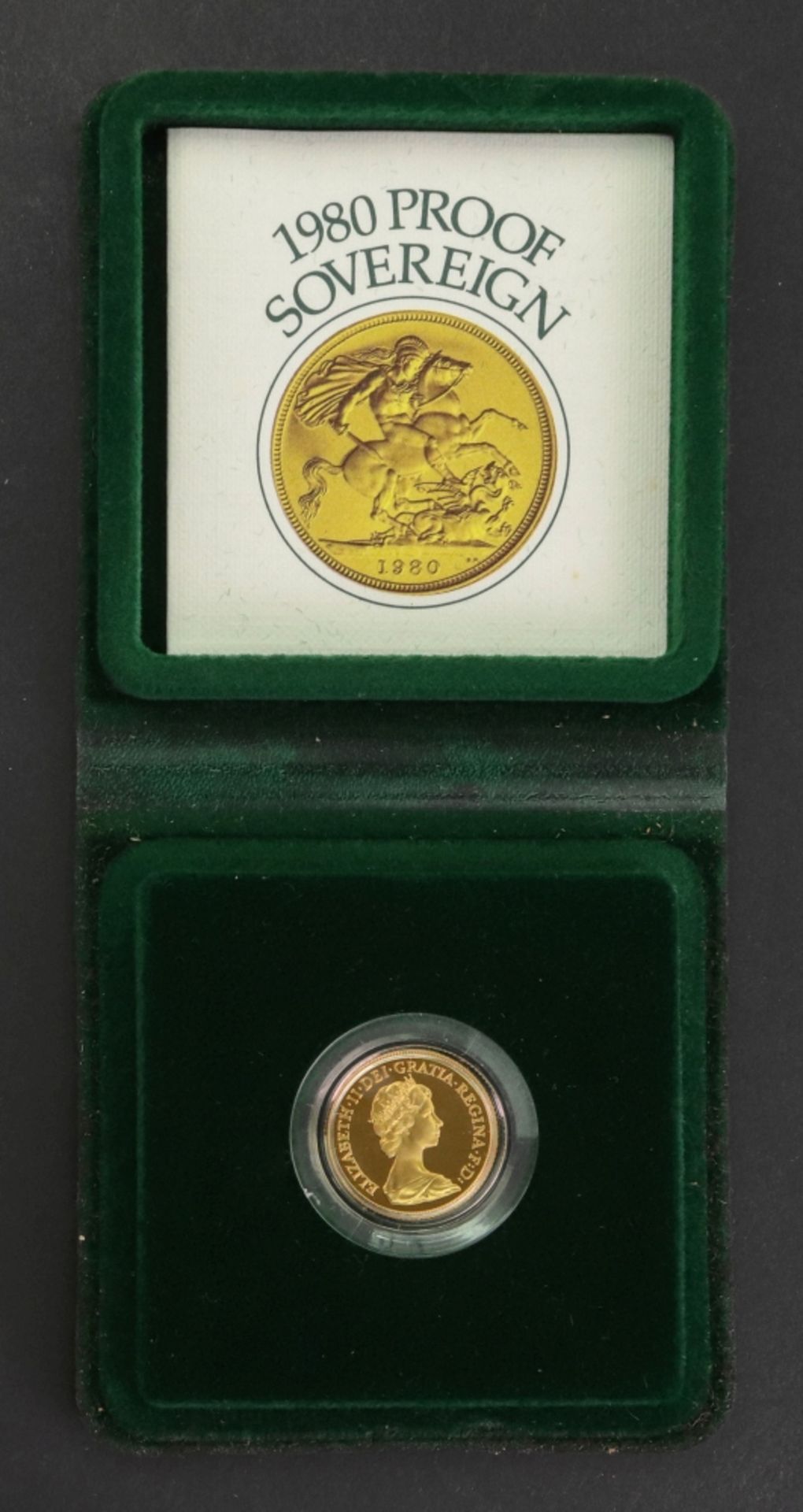 1980 Proof sovereign, cased.
