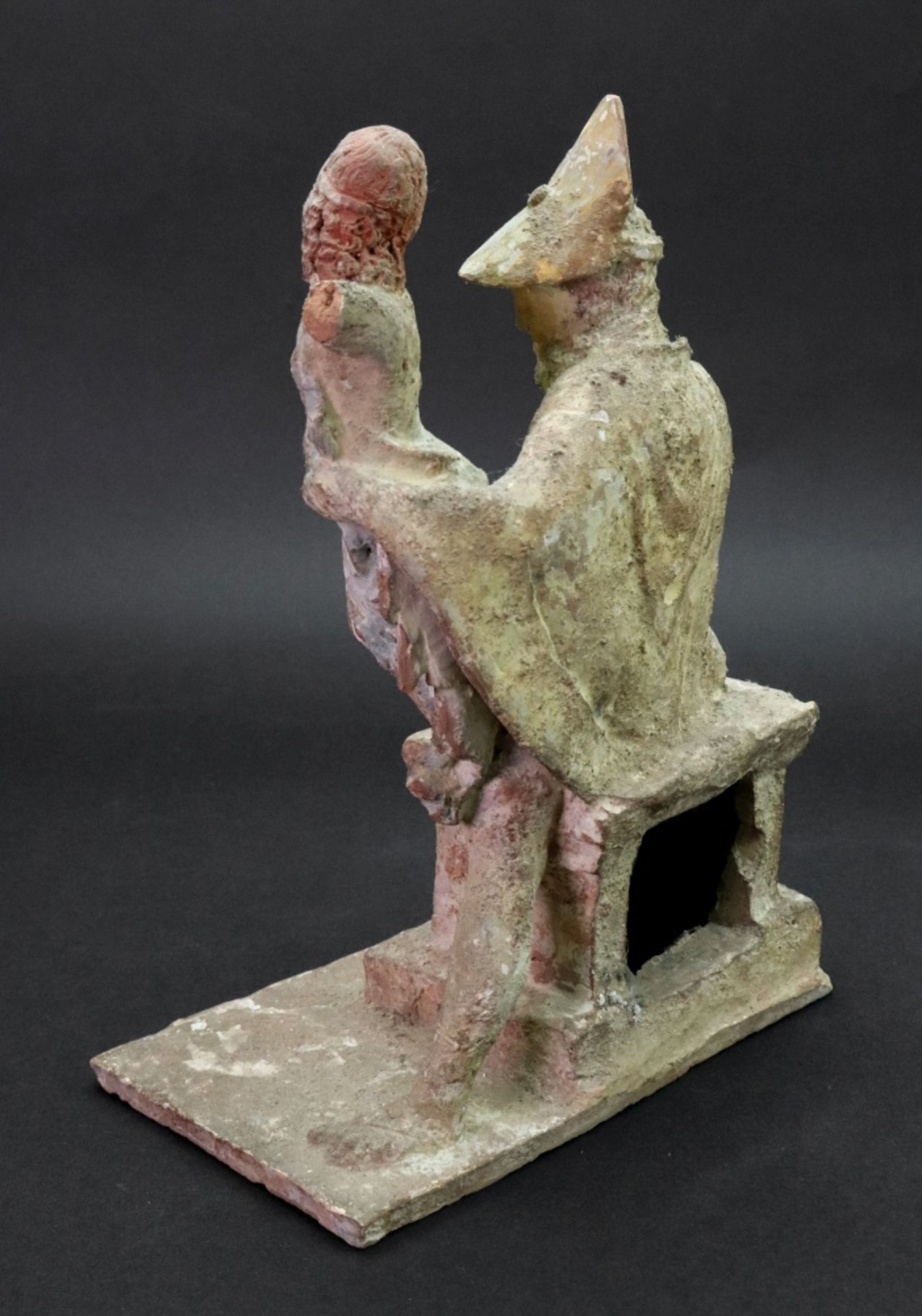 After the antique; a terracotta figure group, with painted decoration, - Image 3 of 9