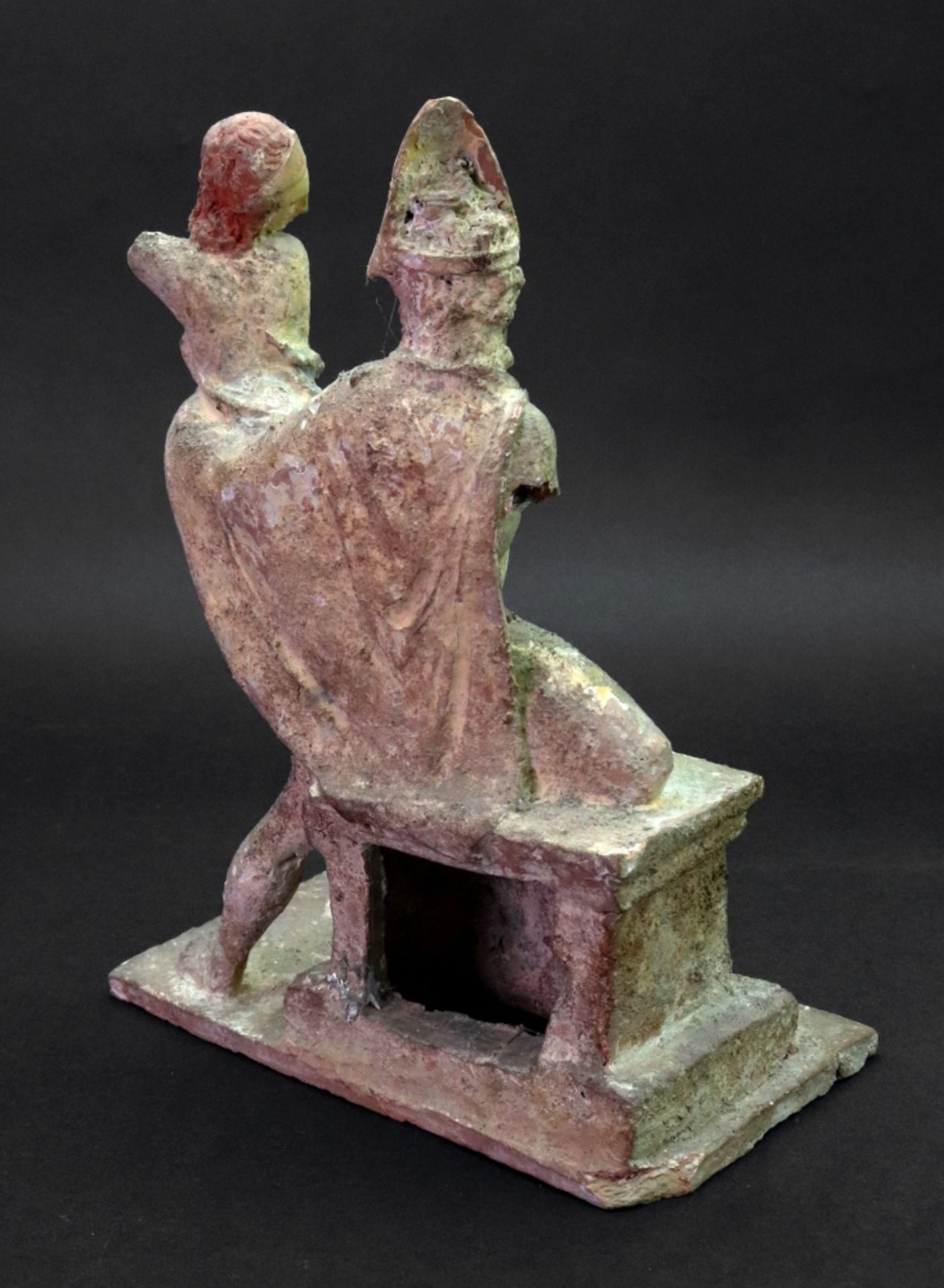 After the antique; a terracotta figure group, with painted decoration, - Image 5 of 9