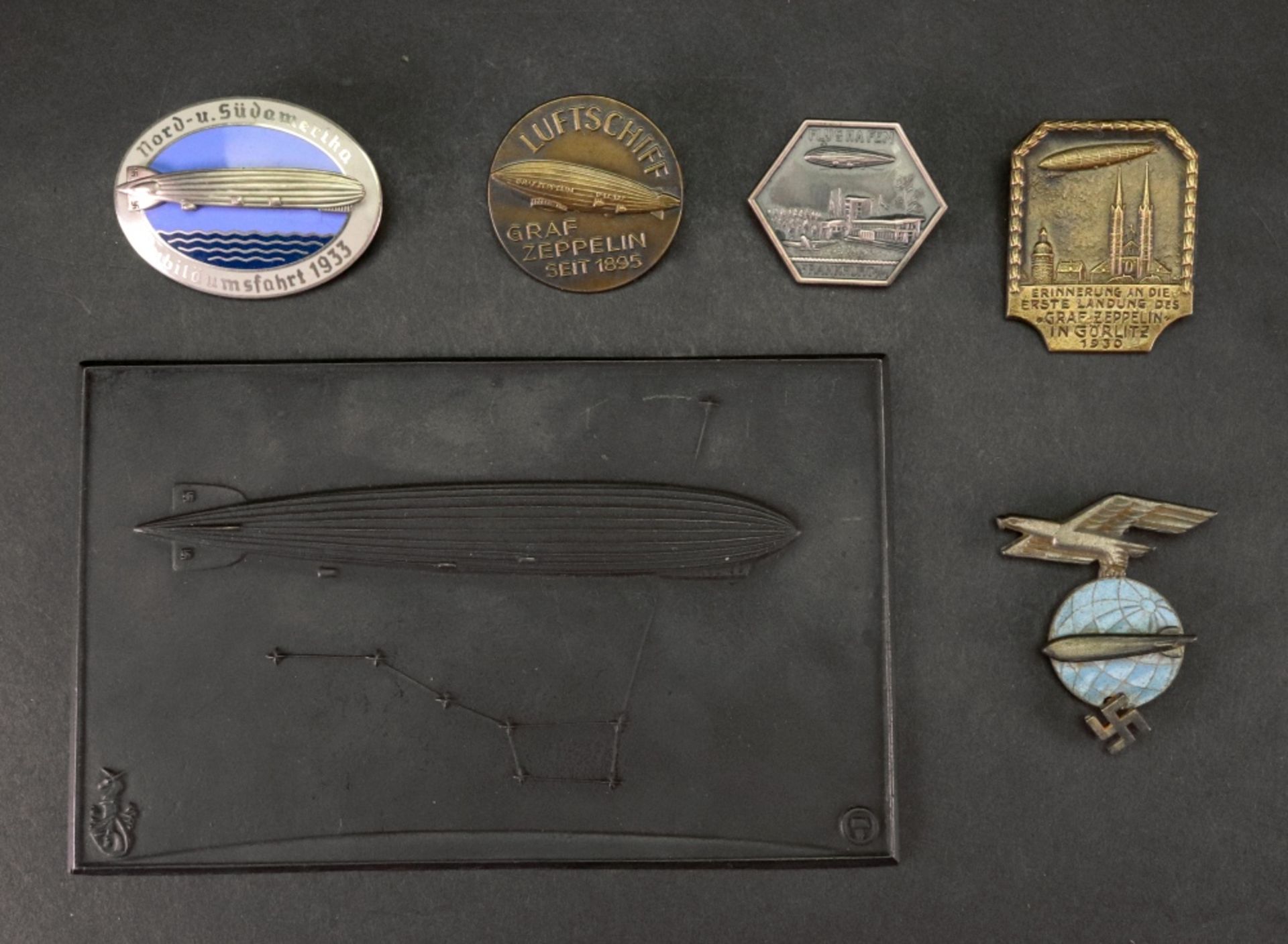 A wall plaque depicting the Graf Zeppelin Airship above The Plough constellation,