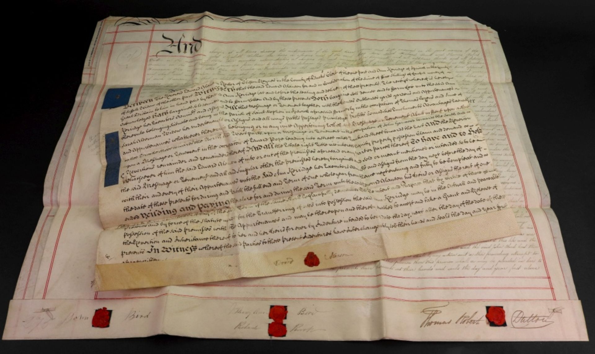 Indenture - Buckinghamshire, 1741 and a counter part lease dated 3rd April 1849 (2).
