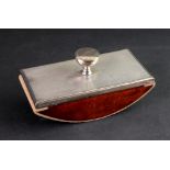 An Art Deco silver mounted engine turned rocker blotter, Mappin & Webb, Birmingham 1937, 16 x 7.