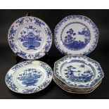 A pair of Chinese blue and white Export porcelain plates, Qianlong,