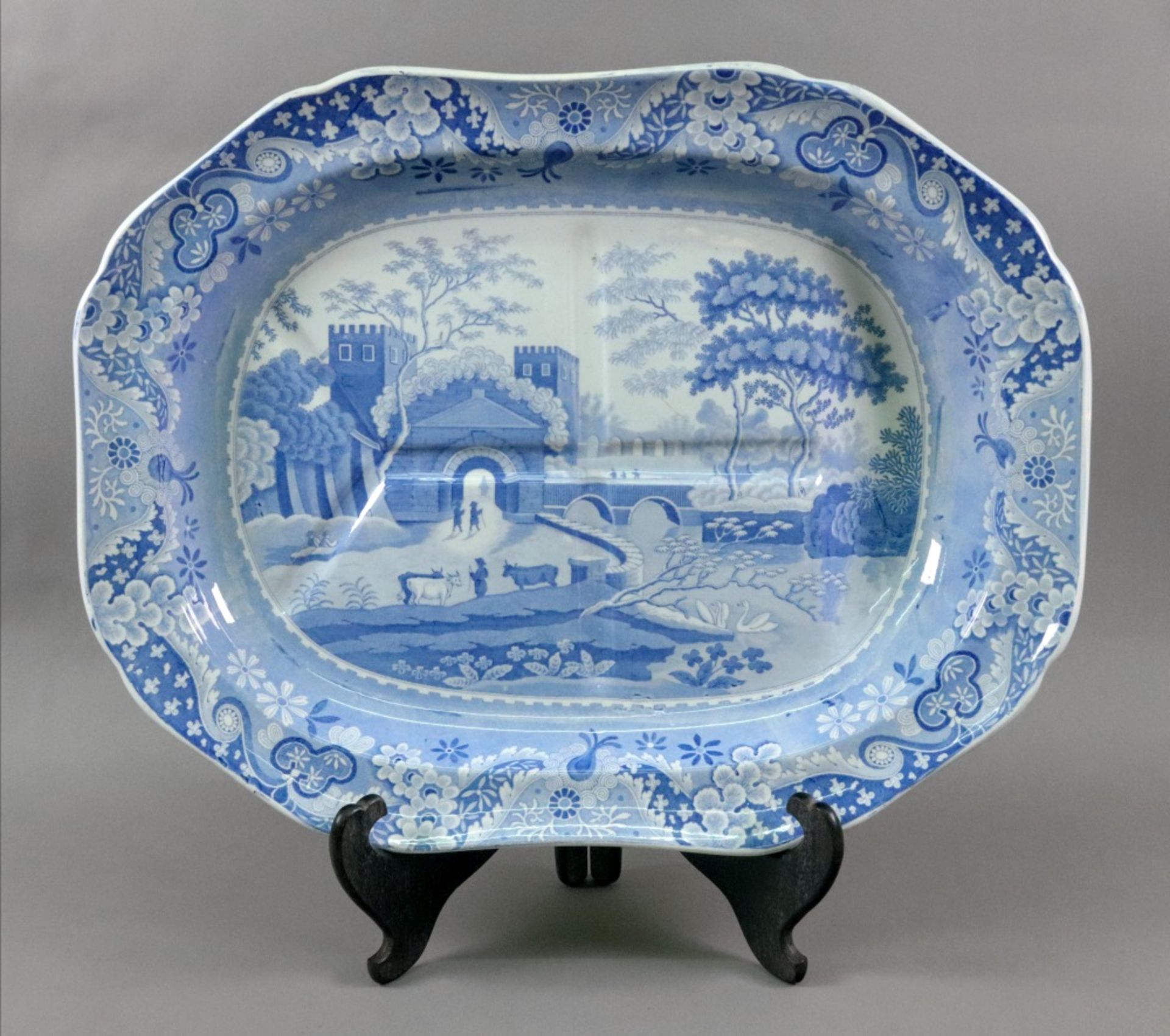 A Spode blue and white meat plate, 19th century, - Image 2 of 4