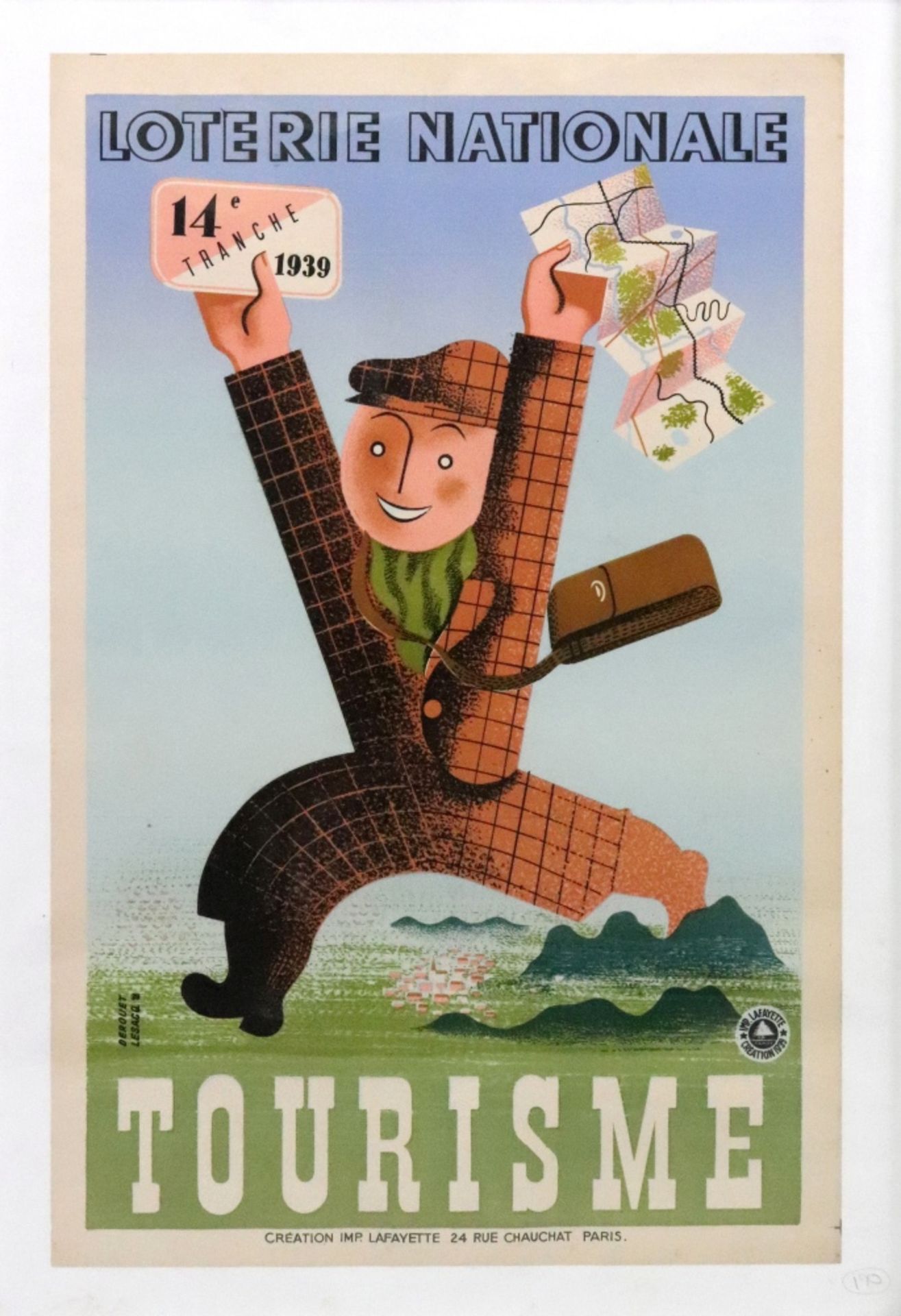 A vintage French poster 'Loterie Nationale', 60 x 37.5cm.