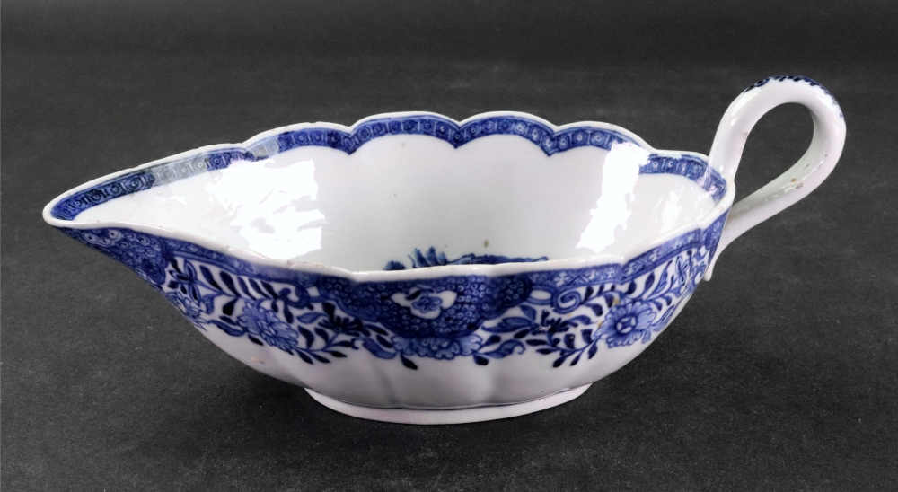 A Chinese Export blue and white silver shape sauce boat, late 18th century, - Image 8 of 8