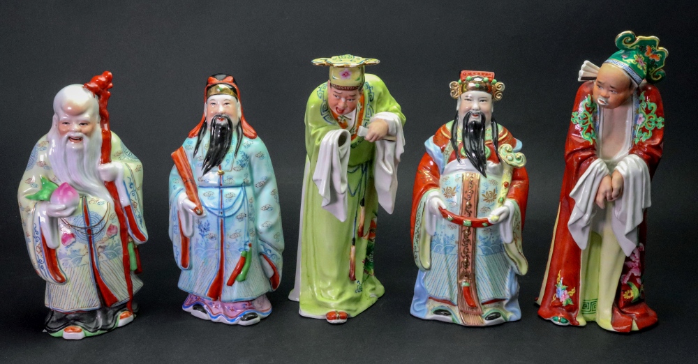 A set of three Chinese porcelain 'Star Gods', 20th century, - Image 2 of 12