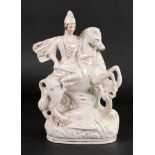 A Victorian Staffordshire figure of St. George and the dragon, 28.