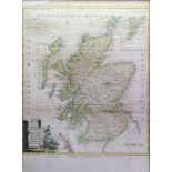 Thomas Kitchin; Scotland Divided into it's counties, engraved hand coloured map,