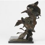 Robert Glen, bronze bird sculpture, limited edition 3/6, signed to the cast, on a granite plinth,