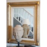 A modern rectangular giltwood mirror, 112cm x 93cm.