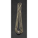 A double strand of uniform natural pearl