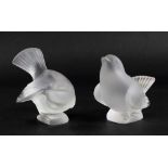 Two Lalique crystal figures of birds, on