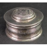 A circular silver inkwell, Garrard & Co,