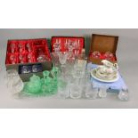 A boxed Bohemia crystal decanter and six glasses, boxed Tutbury, Villandry, Royal Scott,