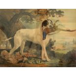 English School, circa 1840, Sancho - a gun dog with dead pheasant in it's mouth in a landscape,