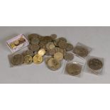 A collection of George V silver florins, others and sixpences, Dutch 10 cents coins,