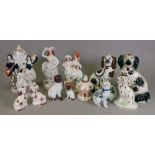 A pair of Beswick figures of King Charles spaniels, 1378-7, two Staffordshire King Charles spaniels,