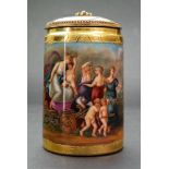 A Vienna cylindrical tapering tankard, late 19th century,