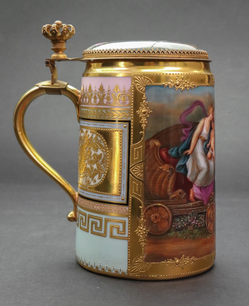 A Vienna cylindrical tapering tankard, late 19th century, - Image 2 of 15