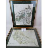 Two antique maps, comprising 'The Hundreds of Felborough and Wye',