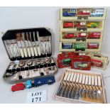 A collection of model vehicles and vintage cutlery est: £20-£40