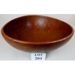 Large ovoid shaped hand finished teak fruit bowl,