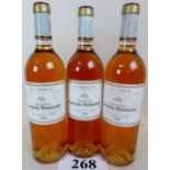 3 bottles of sweet wine being Château Lafaurie-Peyraguey, Sauternes,