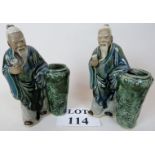 A pair of Chinese Tang-style pottery figures, probably early 20th century export copies,