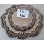 Two vintage silver plated trays with ornate cast decoration est: £20-£40