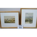 Attributed to Horace Montford - A pair of landscapes, watercolour on paper,
